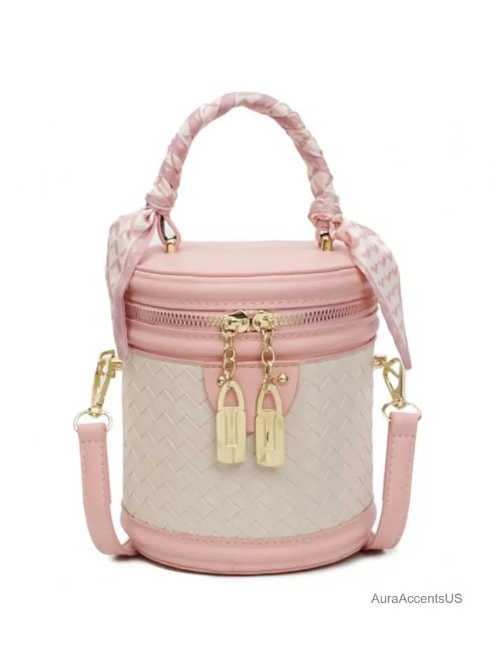 Mini Bucket Crossbody Bag Vegan Leather Small Round Shoulder Handbag Purse